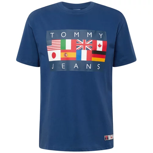 Tommy Jeans Majica 'ARCHIVE GAMES' temno modra / limeta / krvavo rdeča / bela