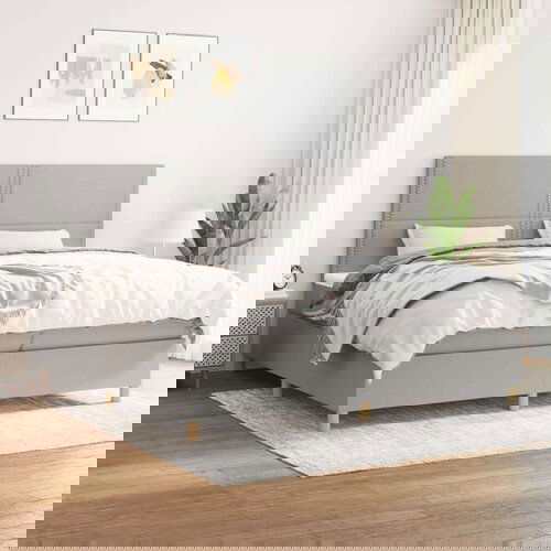  S oprugama i madracem svjetlosivi 200 x 200cm od tkanine Slike