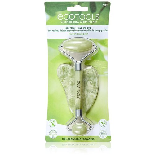 Ecotools Jade Roller &amp;amp; Gua Sha valjček za masažo za obraz in pripomoček za masažo Slike