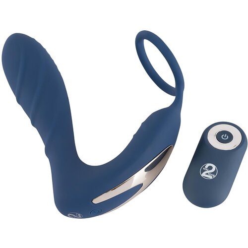 You2Toys Vtič za prostato - radijsko voden analni vibrator z obročkom za penis (modri) Slike
