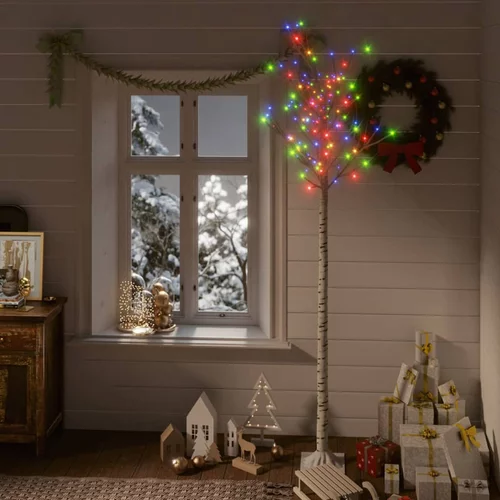 vidaXL Božično drevesce z 200 LED lučkami 2,2 m večbarvno vrba