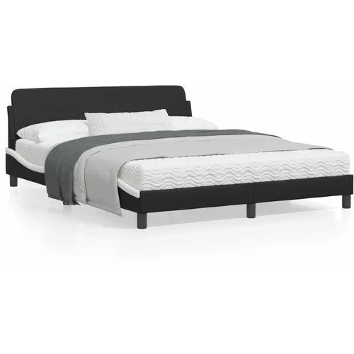  Okvir kreveta s uzglavljem crno-bijeli 160x200 cm umjetna koža