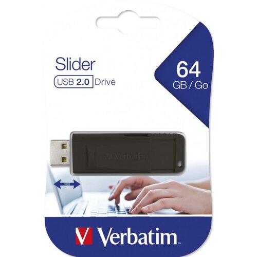 Verbatim USB stick 2.0 #98698 64GB Store 'n' Go Slider, crni Cijene