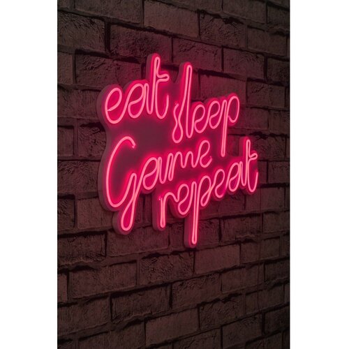 Wallity Dekorativna plastična LED rasveta eat sleep game repeat pink Cene