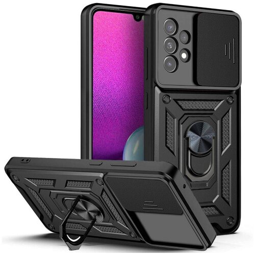 Onasi Silikonski ovitek Armor Ring z za&amp;scaron;čito kamere za Samsung Galaxy A53 - črn Slike