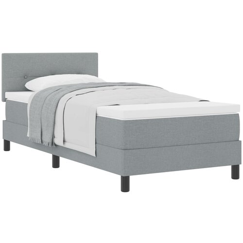 VidaXL Postelja s vzmetnico Svetlo Siva 80x200 cm Tkanina Slike