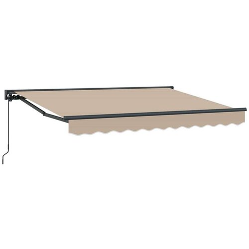  Ročno zložljivo senčilo Bež 3,5 x 2 m Poliester s PU premazom, (5000204833) Slike
