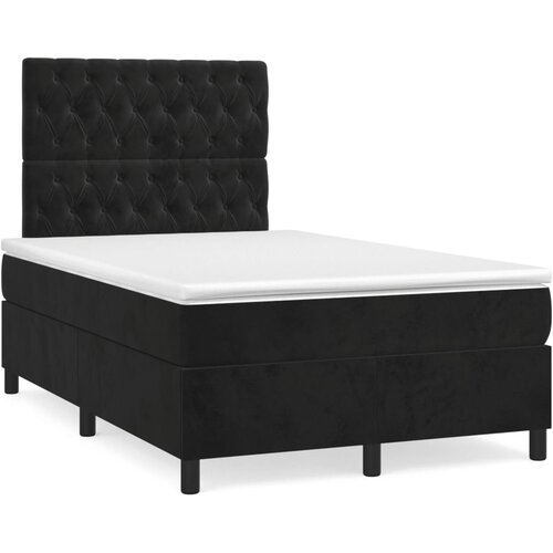  box spring s madracem LED crni 120 x 190 cm baršunasti Cene
