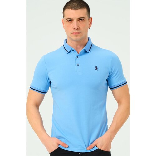 Dewberry T8586 MEN&amp;#039;S POLO NECK T-SHIRT-PLAIN LIGHT BLUE Slike