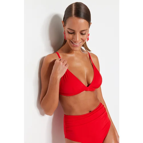 Trendyol Bikini Top - Red - Plain