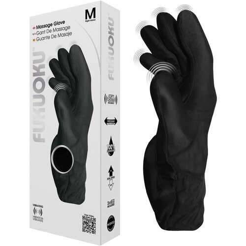 Fukuoku Massage Glove Right Medium Black Slike
