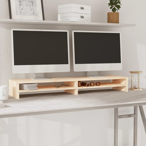 vidaXL Stalak za monitor 100 x 24 x 13 cm od masivne borovine Cijene