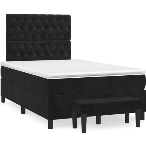Maison Chic Box spring postelja - Vzmetna postelja z vzmetnico črna 120x200 cm žamet SL14313, (21883077) Cene