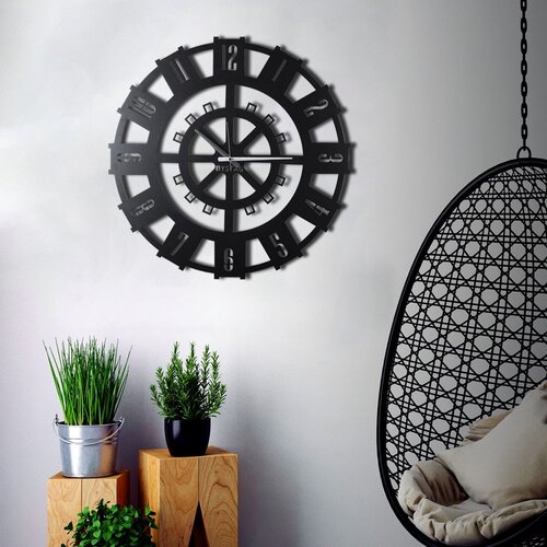 Wallity Dekorativni metalni zidni sat Stone crna boja Slike
