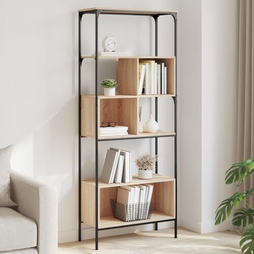  Regal za knjige s 5 razina boja hrasta 76x33x188,5 cm drveni Cijene