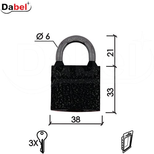 Dabel katanac KA2050 crna 38X33/21/FI6 mm 3K DBP1 (0106481) Cene