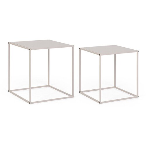 YES EVERYDAY Bež kovinske mizice v kompletu 2 ks 38x38 cm Alrik &amp;ndash; Slike