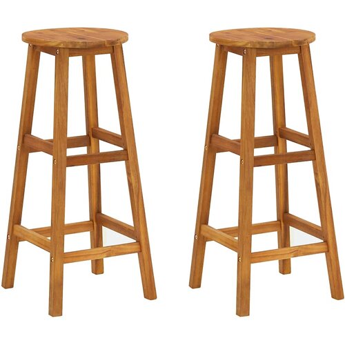 3-dijelni vrtni barski set od masivnog bagremovog drva Smeđa 60 cm table length Slike