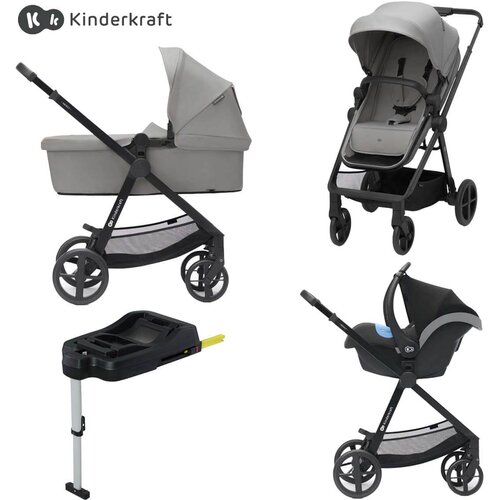 Kinderkraft dječja kolica 4u1 newly™ moonlight grey + mink™ pro + isofix baza mink™ fx Cijene