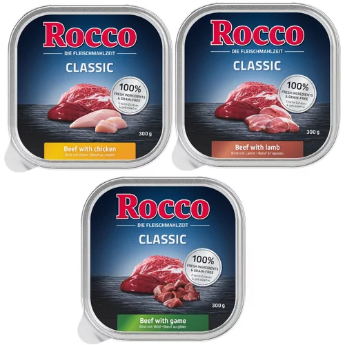Rocco Mešano poskusno pakiranje 9 x 300 g - Classic Miks 2: jagnjetina, piščanec, divjačina