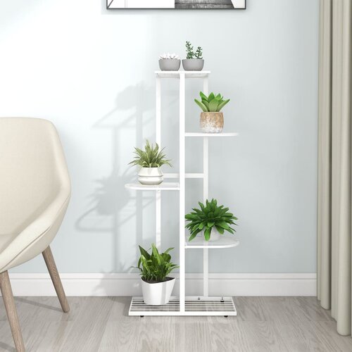 vidaXL Stalak za cvijeće s 5 razina 43 x 22 x 98 cm bijeli metalni Cijene