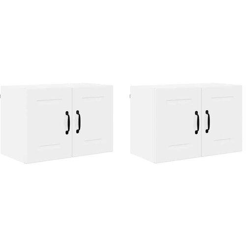 vidaXL Stenska kuhinjska omarica s polico 2 pcs Visok sijaj bela Cene