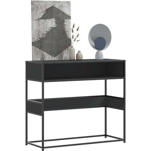 Maison Chic konzolna miza - miza ob steni črna 90x35x80 cm inženirski les, (21786218) Slike