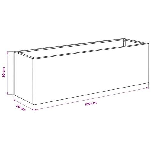  Vrtna saksija Srebrna 80 x 30 x 30 cm Pocinčani čelik - Pocinčani čelik 80 x 30 x 30 cm 1 Slike