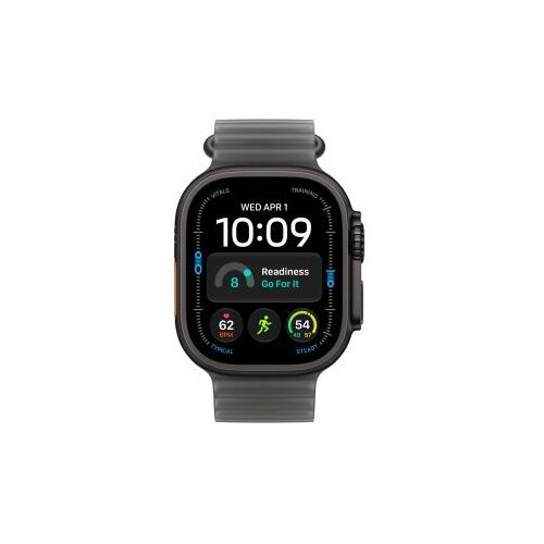 Apple watch ultra 4 gps + cellular 49mm black titanium case with translucent black ocean band (MJAX4SE/A) Slike