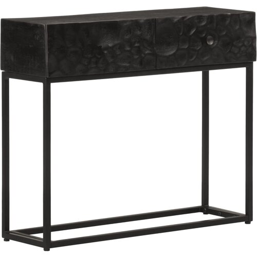 VidaXL Konzolni stol crni 90 x 30 x 76 cm masivno drvo manga i željezo Slike