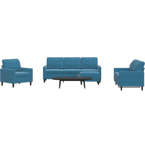 vidaXL 4-dijelni set sofa s jastucima plavi baršunasti Cijene