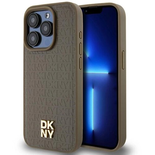Dkny USNJENI OVITEK Z VZORECEM KOVINSKI LOGO ZA MAGSAFE ZA IPHONE 14 PRO RJAV, (21898687) Cene