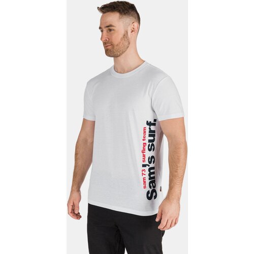 SAM73 White men's t-shirt with SAM 73 print - Men's Slike