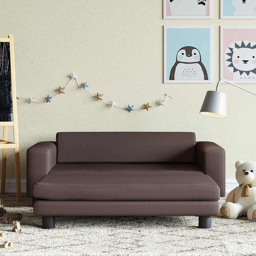  Dječja sofa s tabureom smeđa 100 x 50 x 30 cm od umjetne kože Cijene