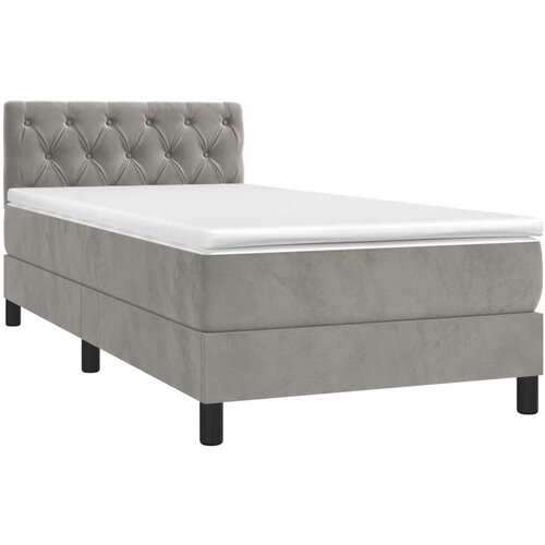  Krevet box spring s madracem LED svjetlosivi 80x200 cm bar&amp;scaron;un Slike