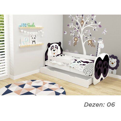 ACMA krevet za decu animals 140X70 cm sa dodatnom fiokom white vii 06 Slike