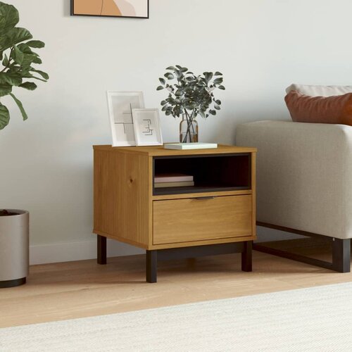 The Living Store Stranska mizica FLAM 50x50x50 cm trdna borovina - Stranska Mizica, (21662508) Cene