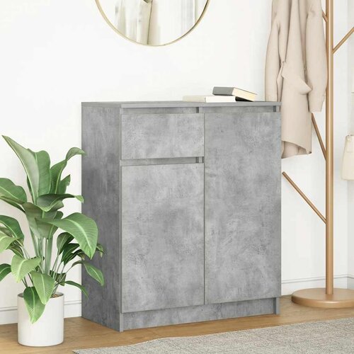 VidaXL Komoda s predalom betonsko siva 71x35x84 cm inženirski les Slike