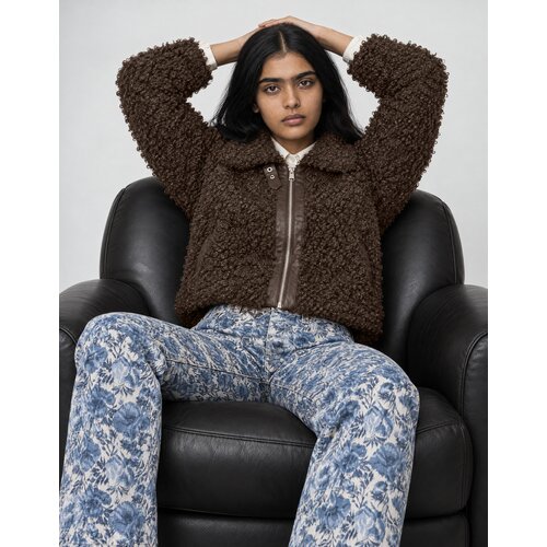 Only ONLTILDA TEDDY JACKET Smeđa Slike