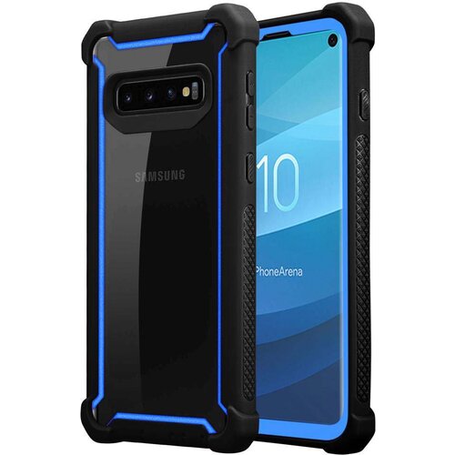 Cadorabo Ohi&amp;scaron;je, združljiv s Samsungom v Blue Black-2-in-1 za&amp;scaron;čitni pokrov s silikonskim robom TPU in akrilnim steklenim hrbtom, (20565906) Slike