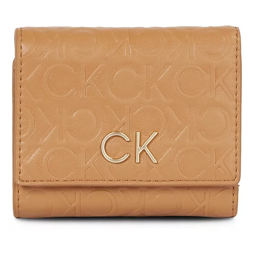 Calvin Klein Ženska denarnica Re-Lock Trifold Xs Emb K60K611321 Rjava