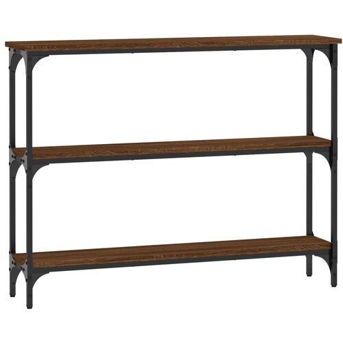 Maison Chic konzolna miza - miza ob steni rjav hrast 100x22,5x75 cm inženirski les, (21786595) Cene