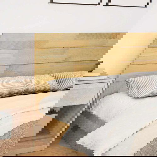 Maison Chic posteljno vzglavje - vzglavna omarica - nočna omarica 150 cm iz masivnega lesa, hrast, (21707152) Cene