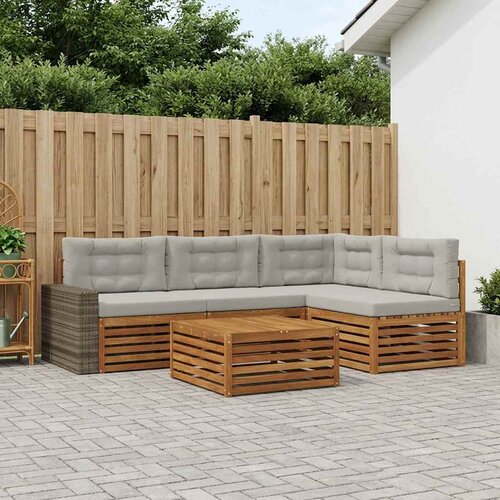  Set vanjskih sofa 5 kom. Prirodna i svjetlosiva Poliester Cene