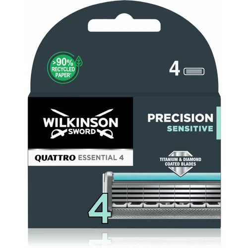 Wilkinson Sword Quattro Titanium Sensitive set rezervnih glav za britvico 4 ks za moške