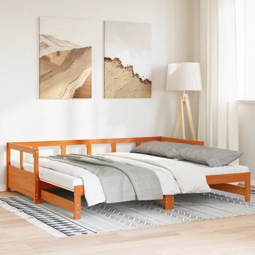 vidaXL Dnevni krevet na razvlačenje s madracima 90x200 cm od borovine Cene