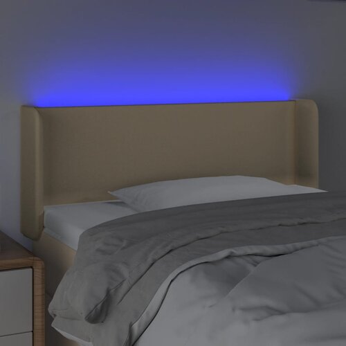  LED uzglavlje krem 103x16x78/88 cm od tkanine Slike