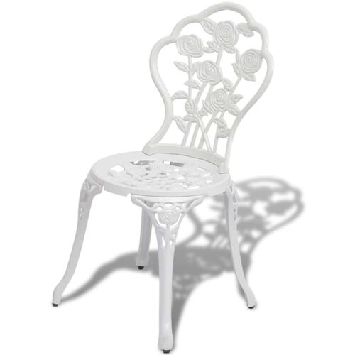 Bistro 3-dijelni bistro set od lijevanog aluminija bijeli Slike