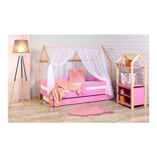  Kućica sa fiokom i dušekom 180x80 DOMEK - ROZE (bukva) ( 77000 ) Cene
