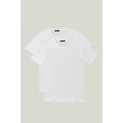 AC&Co / Altınyıldız Classics Men's White Slim Fit Slim Fit Crew Neck 100% Cotton Plain T-Shirts of 2 Pack. Slike